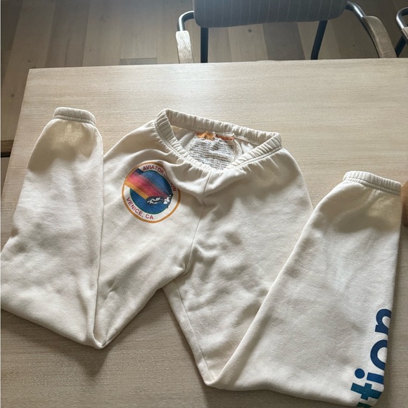 Aviator Nation Cream Sweatpants - Picture 1 of 2